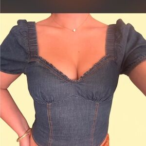 I.N. San Francisco Denim Blue Blouse